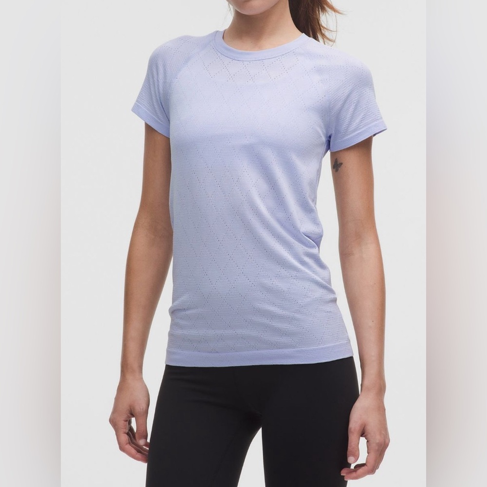 #562 NWT Lululemon Swiftly Tech 2.0 Hip Length -Diamond Drop Serene Blue Sz 10